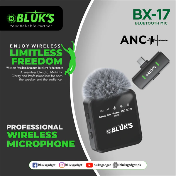 BLUK'S BX-17 | Lavaliere Collar Wireless ANC Mic  25% OFF