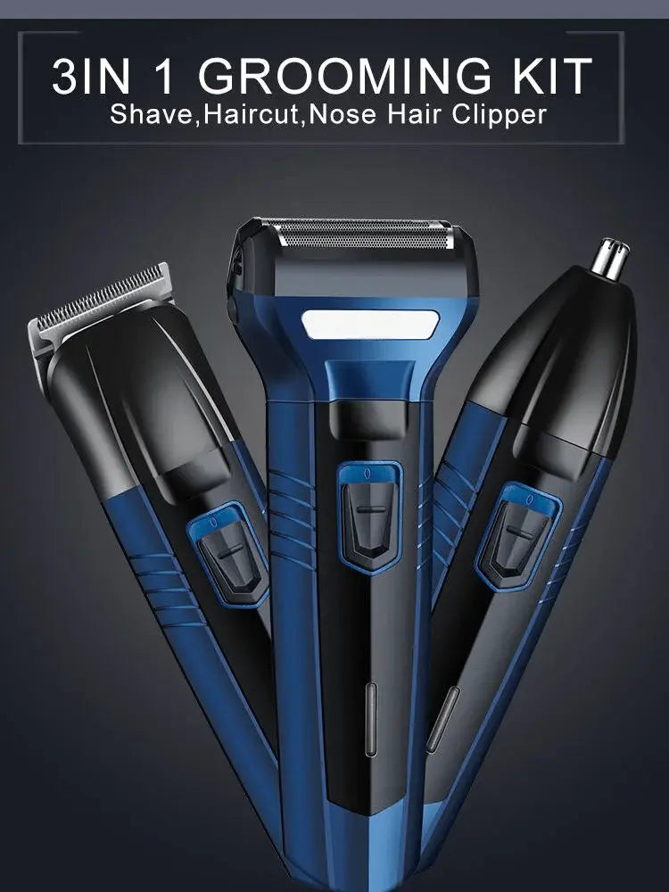Kemei 3-in-1 Electric Shaver – Trimmer, Nose & Beard Groomer