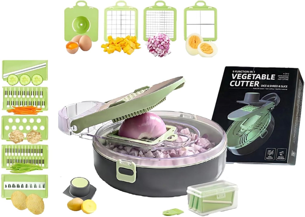 9-in-1 Vegetable Cutter – Multifunction Slicer & Chopper Tool