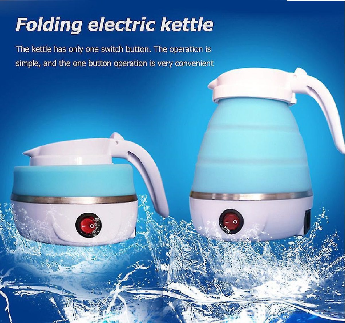 Travel Folding Electric Kettle – Portable Silicone Hot Water Boiler