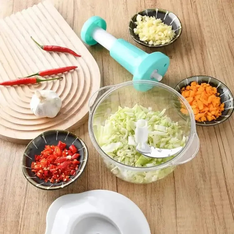 Handheld Vegetable Chopper – Manual Hand Press Food Cutter