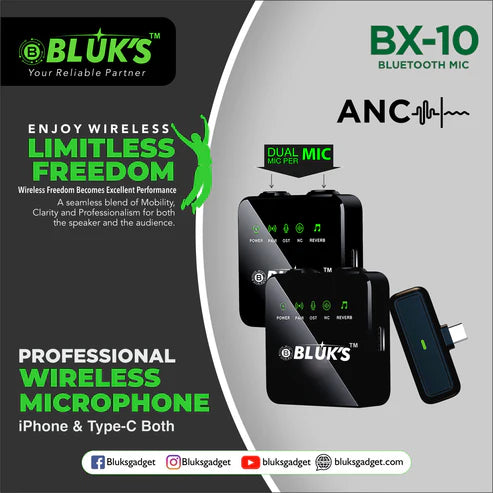 BX-10 Double Mic ANC with IPhone & Type C Connector  25% OFF