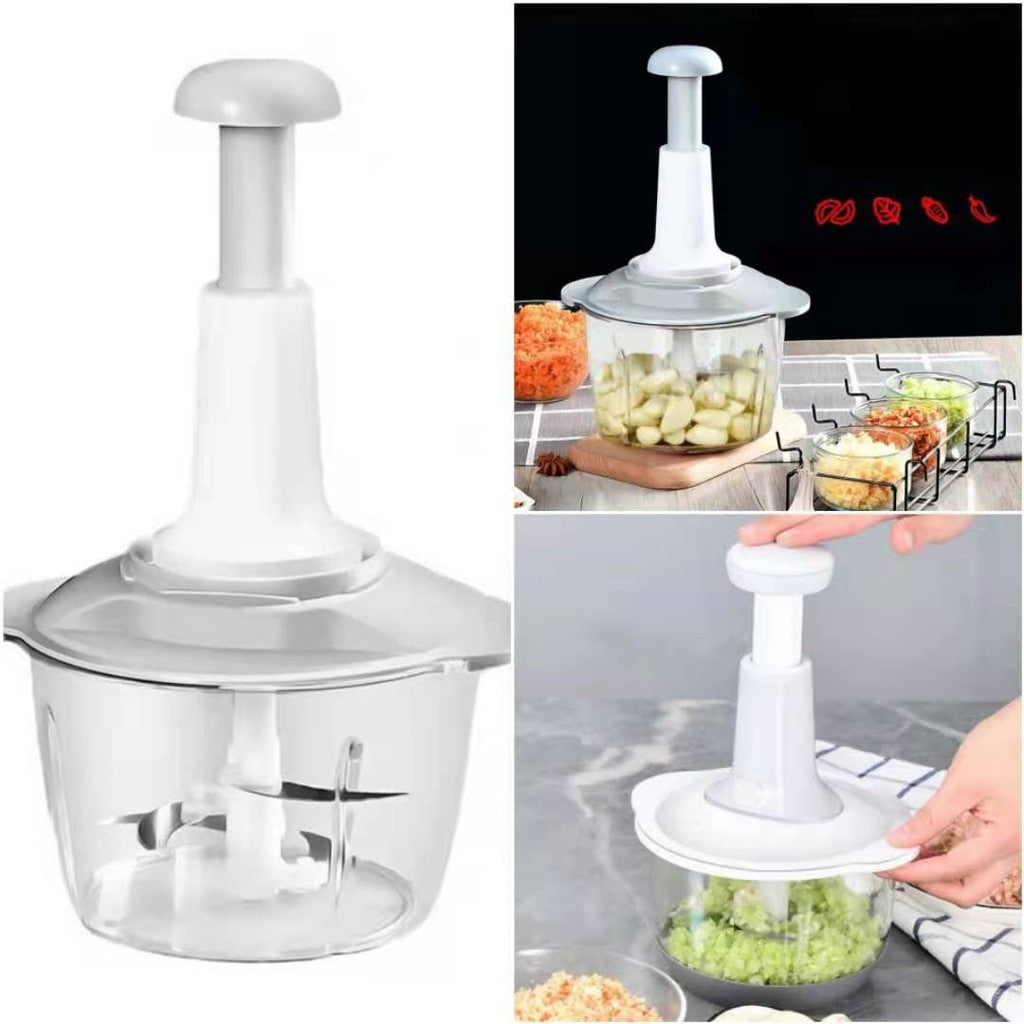 Handheld Vegetable Chopper – Manual Hand Press Food Cutter