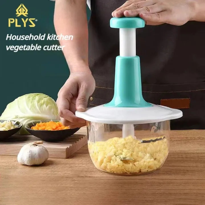 Handheld Vegetable Chopper – Manual Hand Press Food Cutter