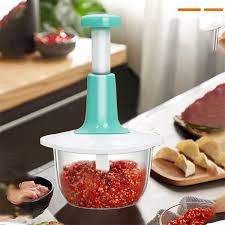 Handheld Vegetable Chopper – Manual Hand Press Food Cutter