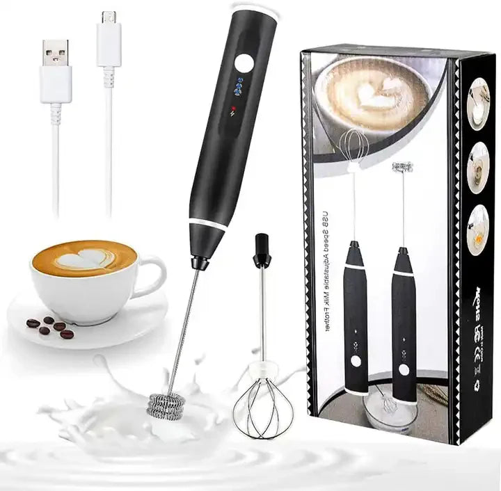 Portable Electric Coffee Mixer 2-in-1 – Milk Frother & Drink Blender