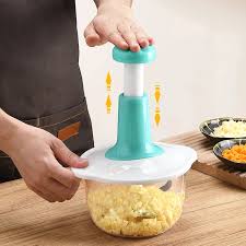 Handheld Vegetable Chopper – Manual Hand Press Food Cutter