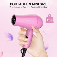 Mini Portable Hair Dryer – Foldable Travel Dryer (Pink Color)