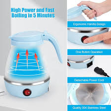 Travel Folding Electric Kettle – Portable Silicone Hot Water Boiler