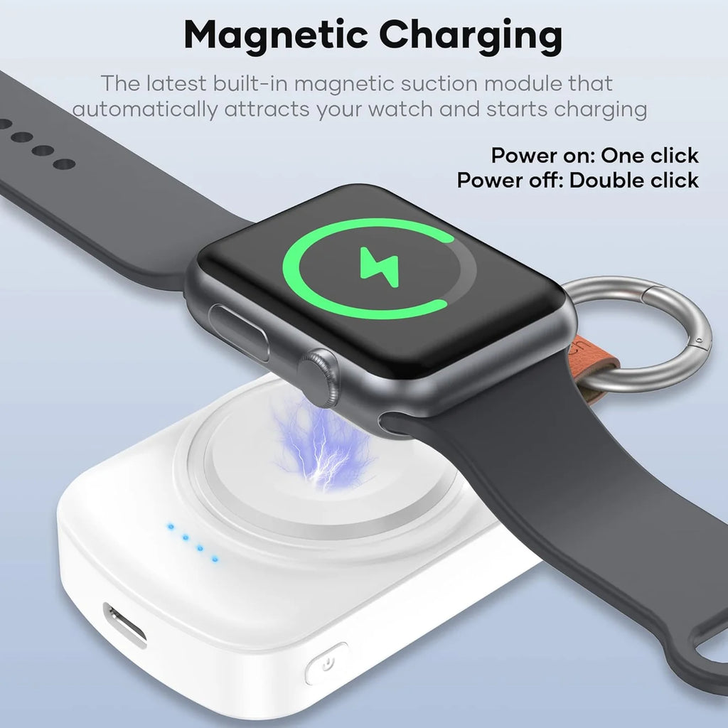 1200mAh Wireless Charger for iWatch – Portable Magnetic Power Bank