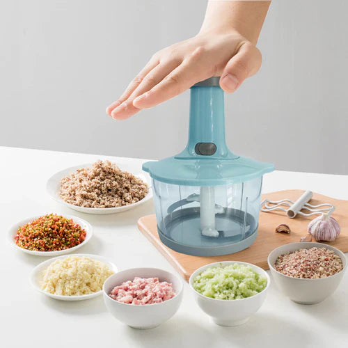 Handheld Vegetable Chopper – Manual Hand Press Food Cutter
