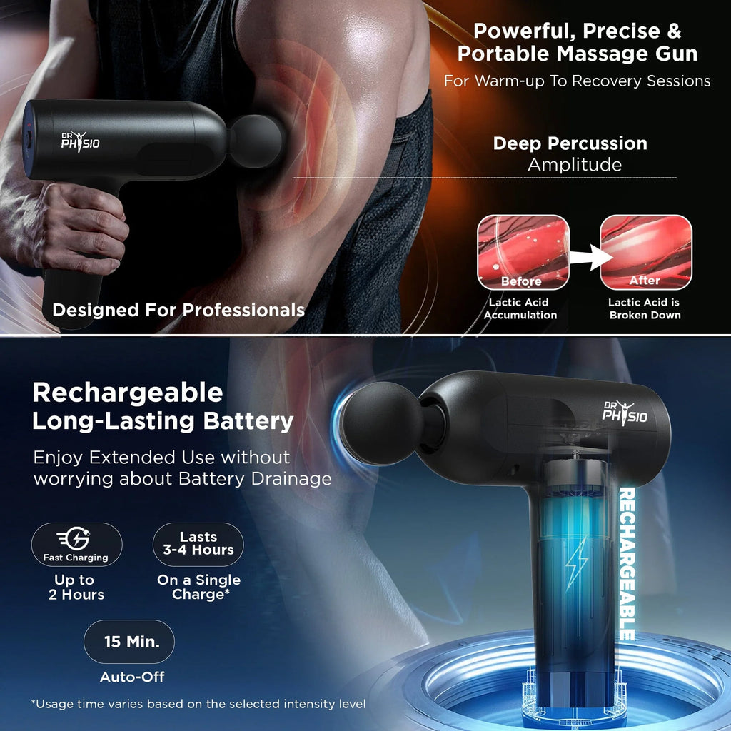 Rechargeable Massage Gun – Deep Tissue Muscle Relaxer (3 Colors)