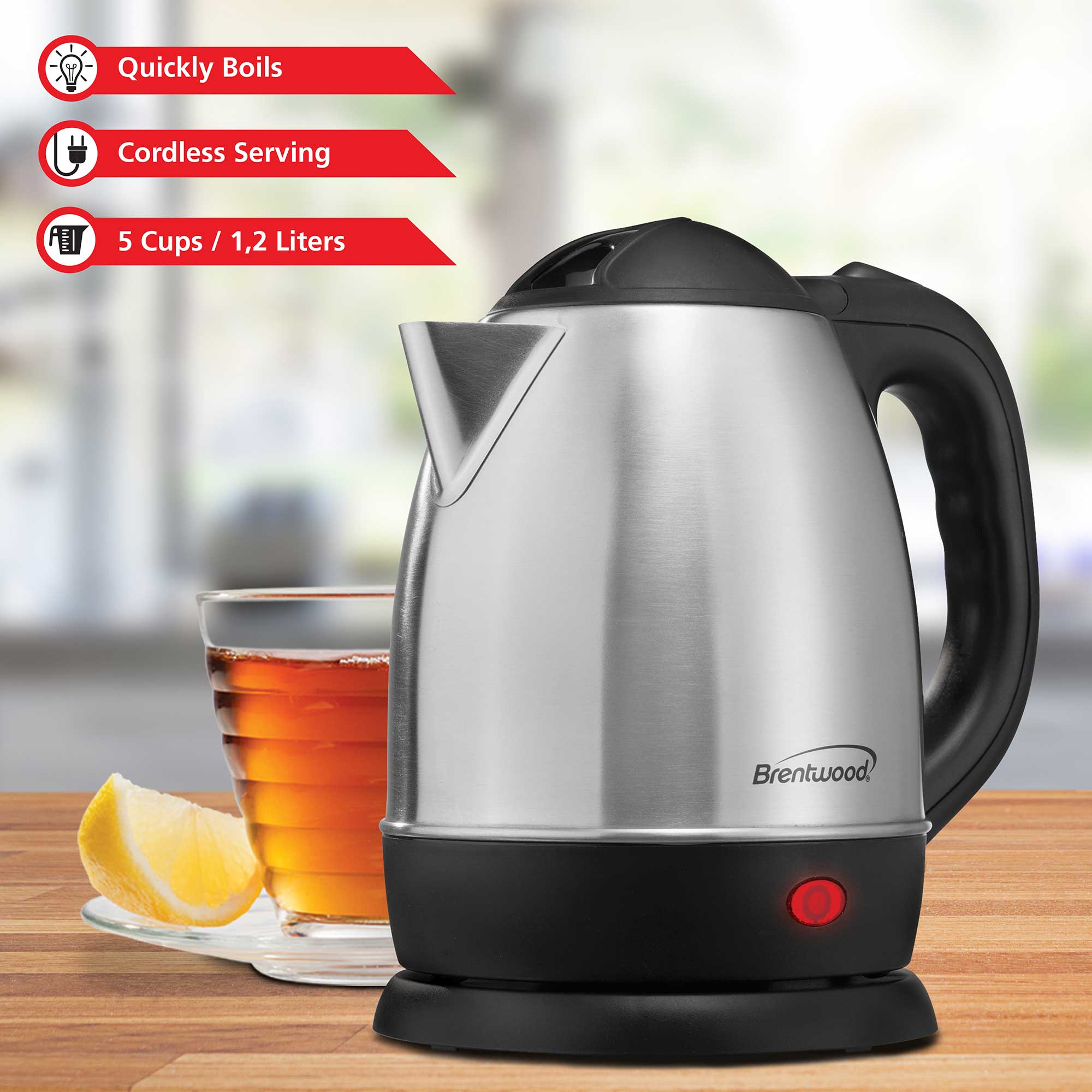 Stainless Steel Electric Kettle – Fast Boil Water Heater 1.8L
